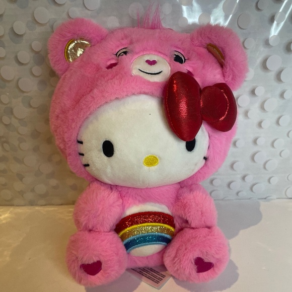 👀2/$20- Care Bears ❤️Hello Kitty as 🌈Cheer Bear - Picture 1 of 8